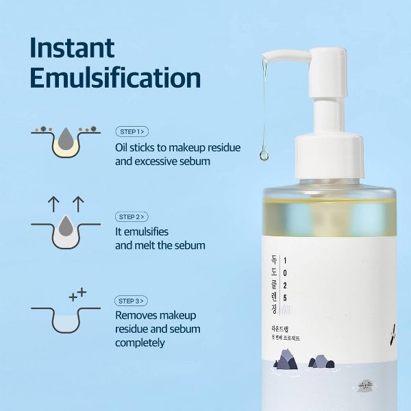 Round Lab 1025 Dokdo Cleansing Oil Korean Skincare for Deep Pore Cleansing and Removal of Impurities with Hydration - 200ml