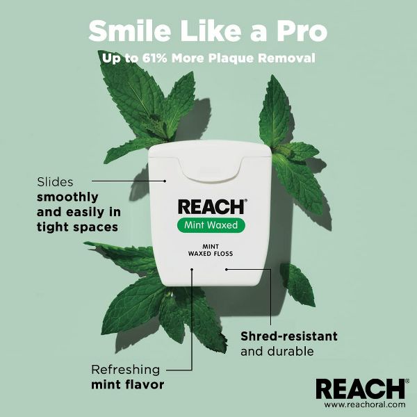 Reach Waxed Dental Floss Mint, 200 yd