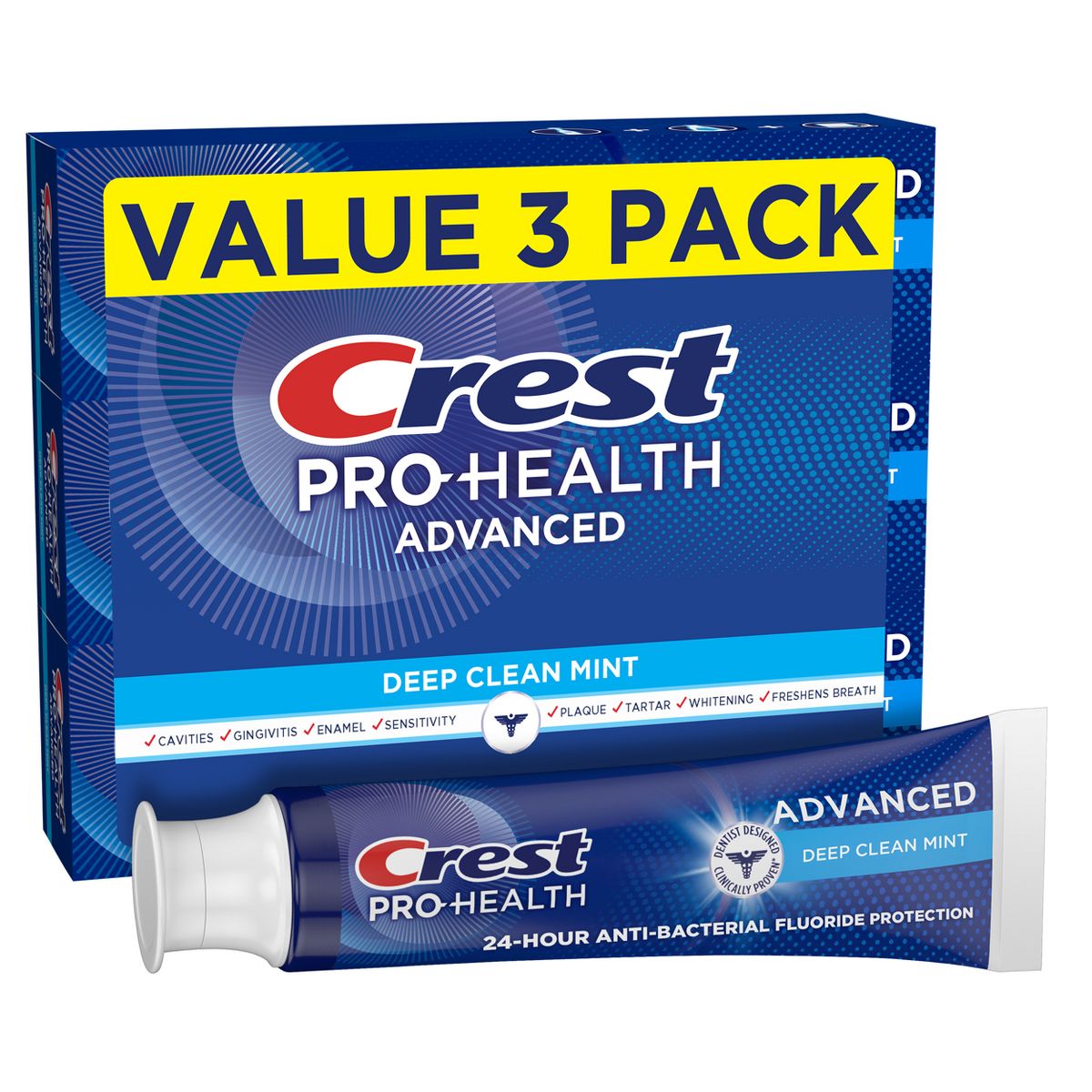 Crest Pro-Health Advanced Deep Clean Fluoride Toothpaste - Mint - 5.1oz/2ct
