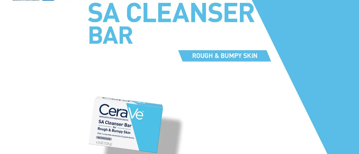 CeraVe SA Body Exfoliating Cleanser Bar for Rough & Bumpy Skin- 4.5oz