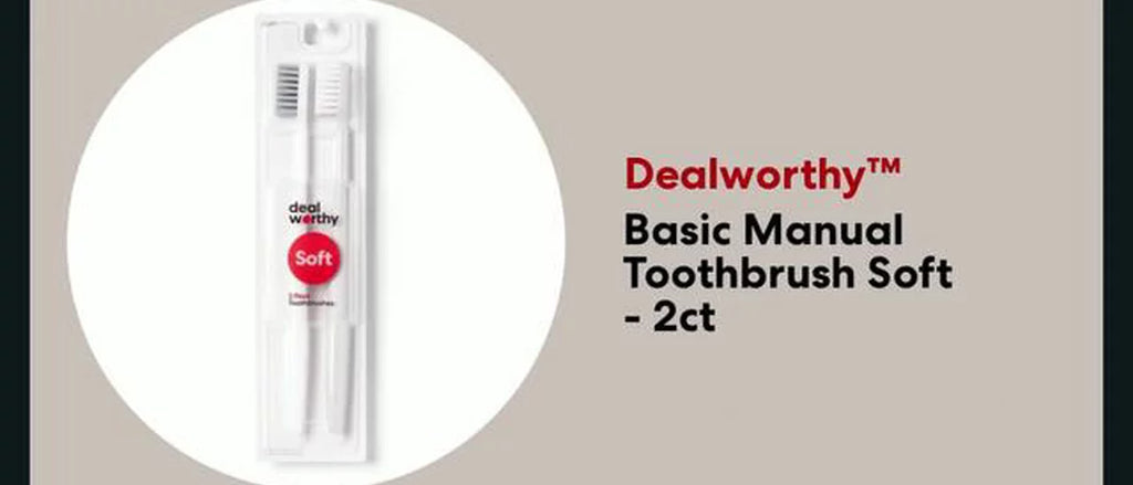 Basic Soft Bristle Manual Toothbrush - 2ct - Dealworthy™