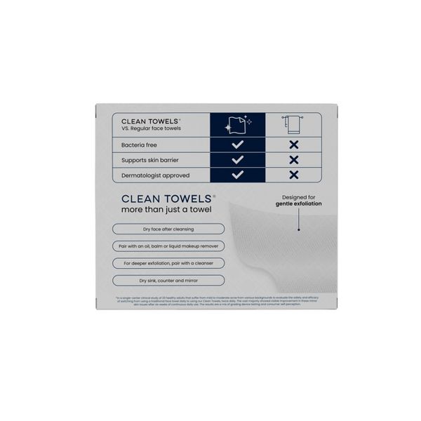 Clean Skin Club Travel Disposable Face Towel for Improved Skin - XL - 10ct