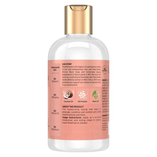 SheaMoisture Coconut & Hibiscus Curl & Style Milk For Thick Curly Hair - 8 fl oz: Paraben-Free Cream with Shea Butter