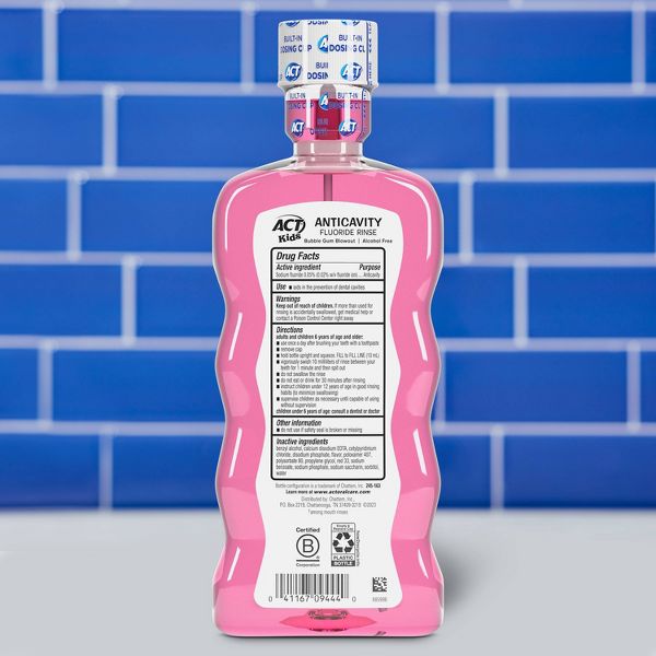 ACT Kids Bubblegum Anticavity Fluoride Mouthwash - 16.9 fl oz