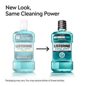 Listerine Antiseptic Intense Mouthwash for Bad Breath - Cool Mint - 500ml