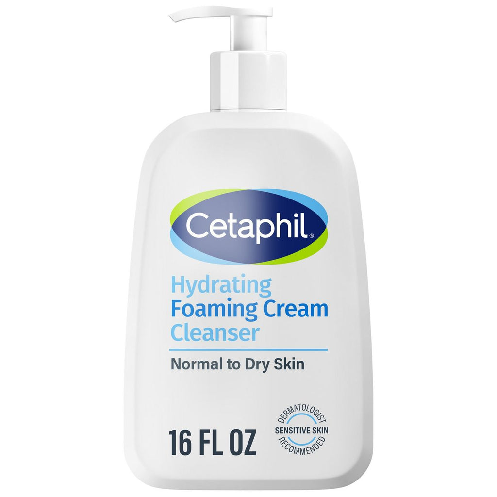 Cetaphil Hydrating Foaming Cream Facial Cleanser Face Wash with Niacinamide - 16oz