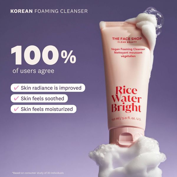 The Face Shop Rice Water Bright Vegan Foaming Cleanser - 5 fl oz