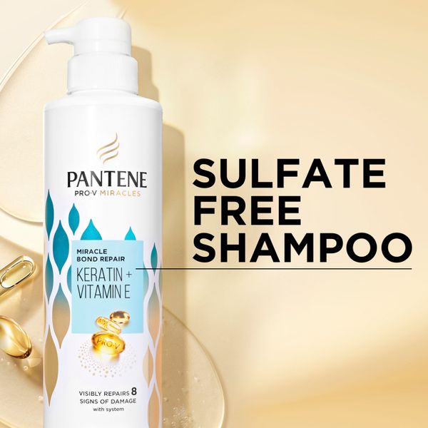 Pantene Pro-V Miracles Bond Repair Keratin + Vitamin E Shampoo, Sulfate Free - 10.9 fl oz