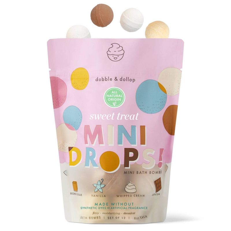 Dabble & Dollop Mini Bath Bombs - Sweet Treat - 12ct/0.8oz