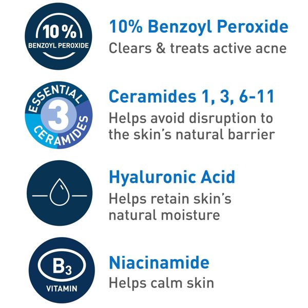 CeraVe Acne Control Foaming Face Cleanser 10% BPO - 5 fl oz