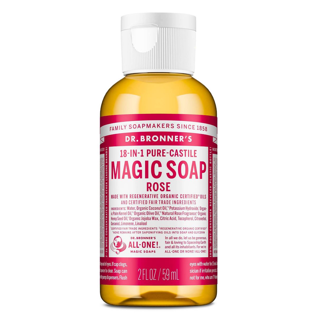 Dr. Bronner's Magic Pure Castile Liquid Soap Hand & Bodywash - Almond - 2 fl oz