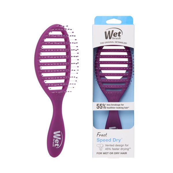 Wet Brush Speed Dry Detangler Hair Brush for Quick Heat Drying Styles - Frost Pink