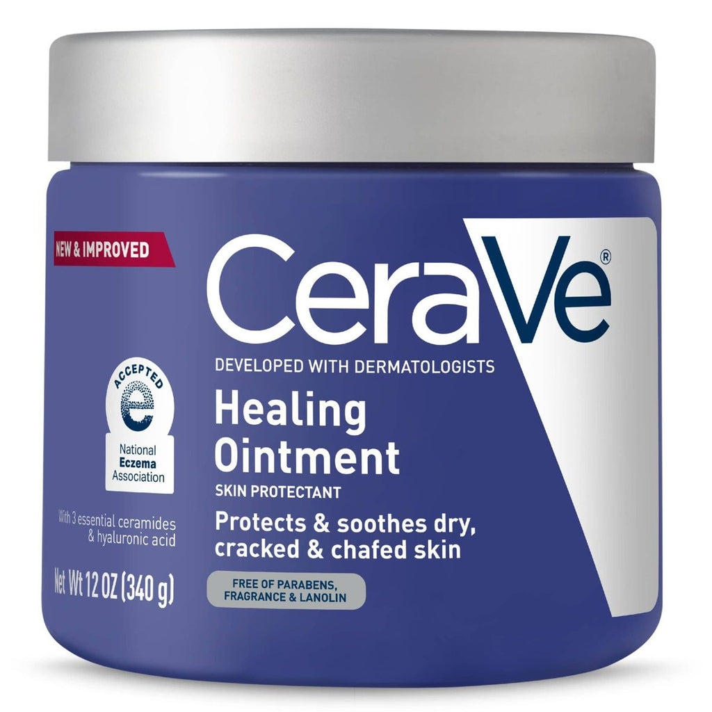 CeraVe Healing Ointment Skin Protectant, Soothes Dry, Cracked and Chafed Skin, Non-Greasy Unscented - 12oz