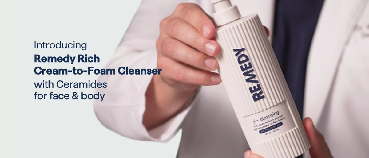 Remedy Skin Gentle & Hydrating Cream-to-Foam Cleanser with Ceramides, Hyaluronic Acid, Glycerin - 12 fl oz