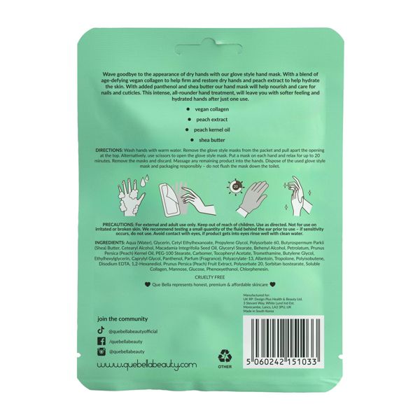 Que Bella Collagen Hand Mask - 0.5oz
