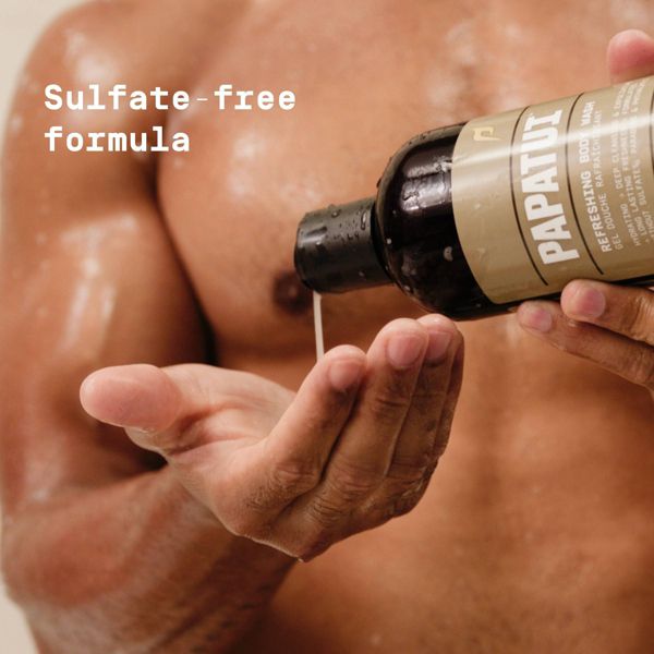Papatui Men's Sulfate-Free Exfoliating and Hydrating Coconut Oil Body Wash - Vanilla Shea - 18 fl oz