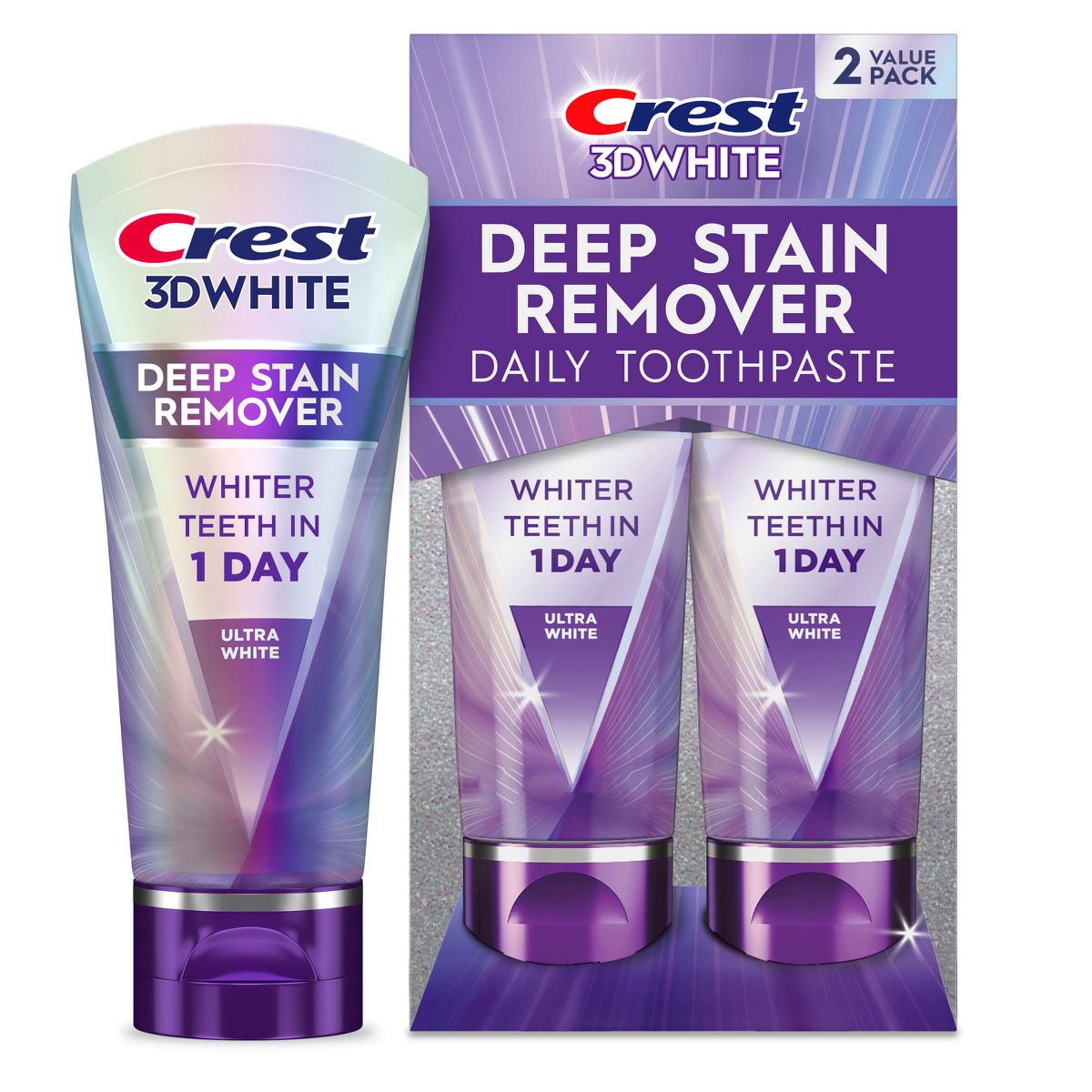 Crest 3D White Deep Stain Remover Daily Toothpaste - Ultra White - 2.1oz