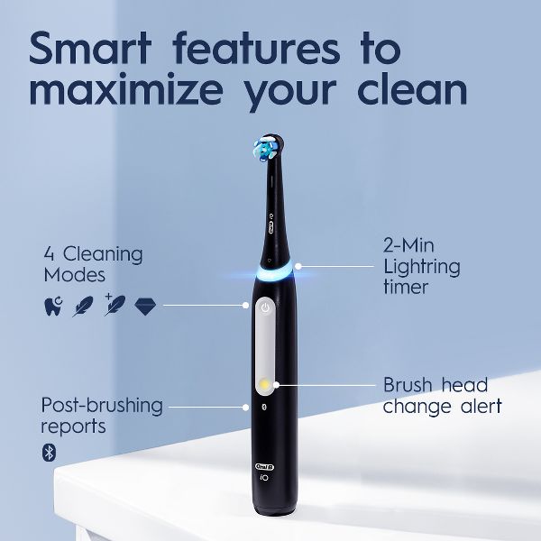 Oral-B iO4 Gum & Sensitive Electric Toothbrush with Timer and Multiple Brush Modes - White