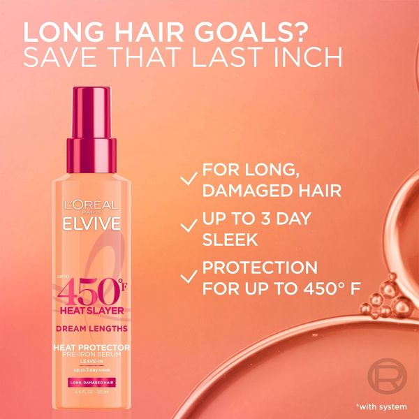 L'Oreal Paris Elvive Dream Lengths Heat Slayer Pre-Iron Leave-In Spray - 4.4oz