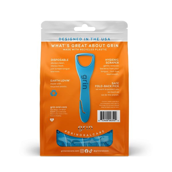Grin Oral Care Tongue Cleaner - 48ct