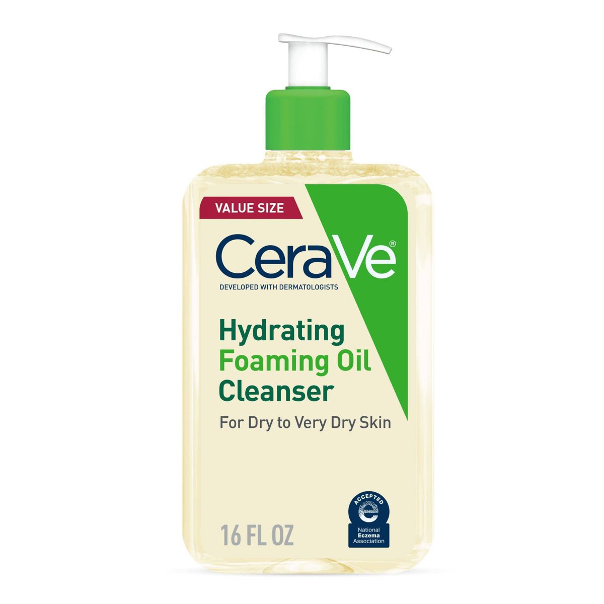 CeraVe Hydrating Foaming Cleansing Oil Face Wash with Squalane Oil, Triglyceride and Hyaluronic Acid For Dry to Very Dry Skin - 12 fl oz