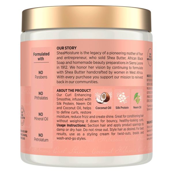 SheaMoisture Coconut and Hibiscus Curl Enhancing Smoothie For Thick Curly Hair - 12oz