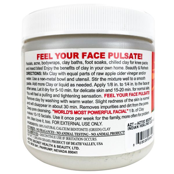 Aztec Secret Indian Healing Clay Deep Pore Cleansing Face & Body Mask, Calcium Bentonite Clay - 32oz