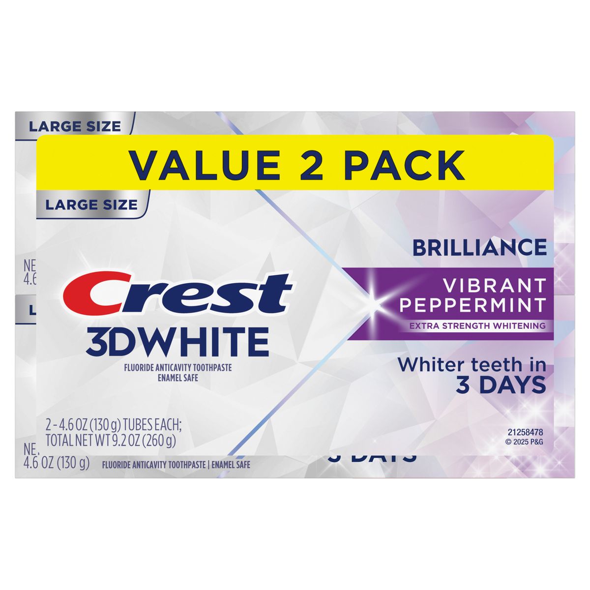 Crest 3D White Brilliance Vibrant Toothpaste - Peppermint - 4.6oz