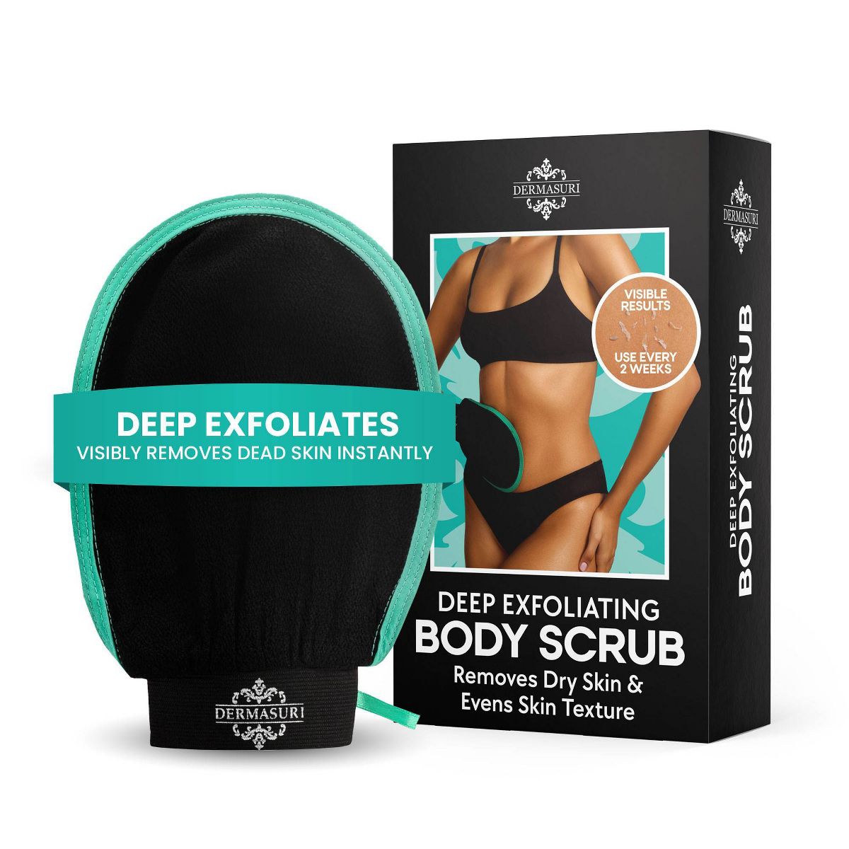 Dermasuri Deep Exfoliating Body Scrub Glove - Whole Body Application, 1 Piece