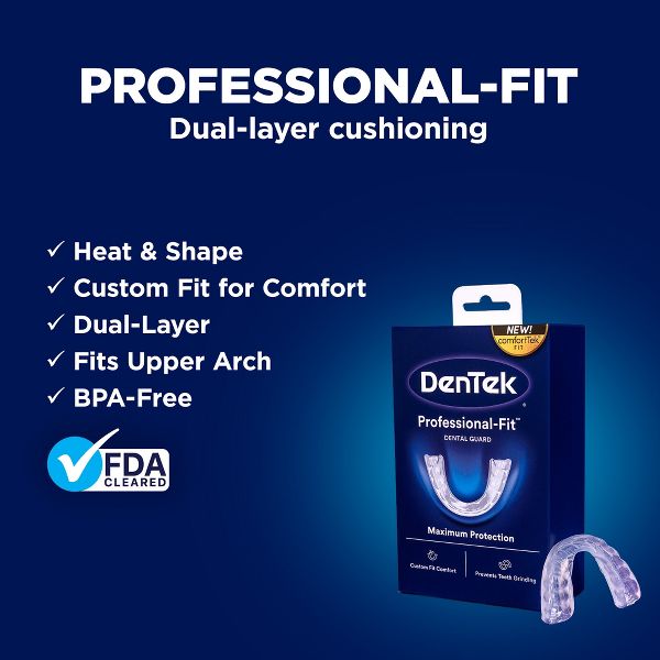 DenTek Professional-Fit Dental Guard for Nighttime Teeth Grinding with Guard, Fitting Tray, & Storage Case