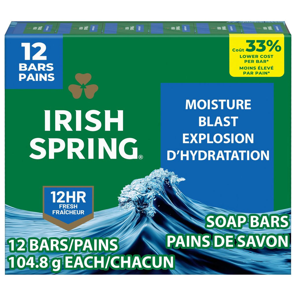 Irish Spring Bar Soap - Moisture Blast 3.7oz/12pk