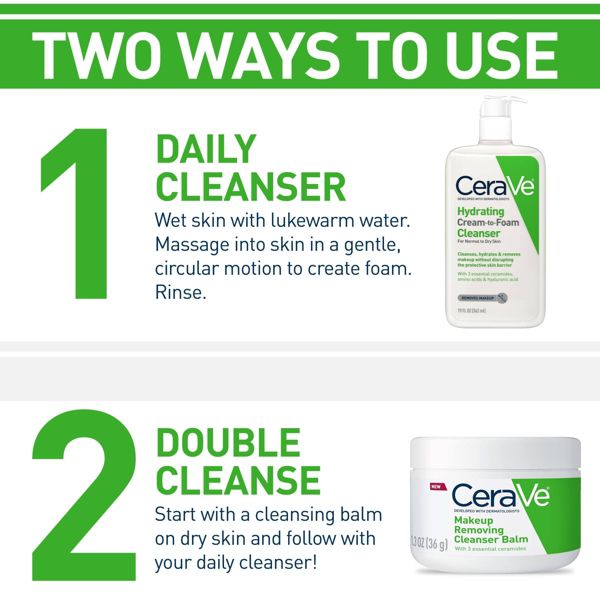 CeraVe Hydrating Cream-to-Foam Face Wash - 3 fl oz