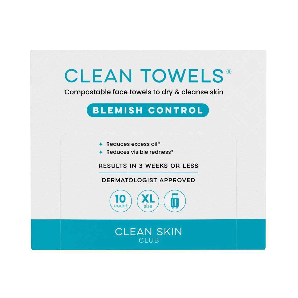 Clean Skin Club Blemish Control Towels - XL - 10ct
