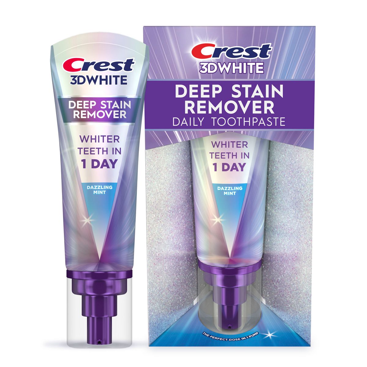 Crest 3D White Deep Stain Remover Daily Toothpaste - Dazzling Mint - 2.1oz
