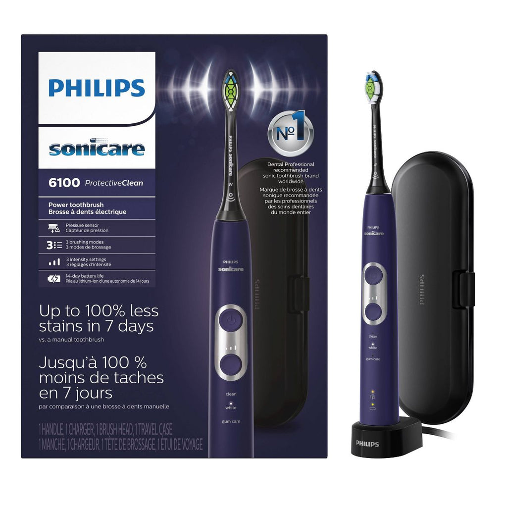 Philips Sonicare ProtectiveClean 6100 Whitening Rechargeable Electric Toothbrush HX6471/03 - Purple