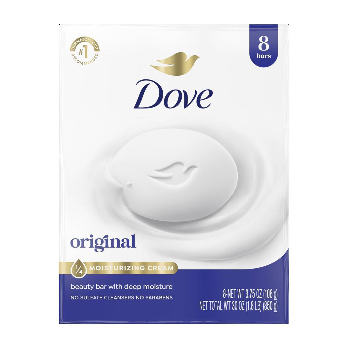 Dove Beauty White Deep Moisture Beauty Bar Soap - 4pk - 3.75oz each