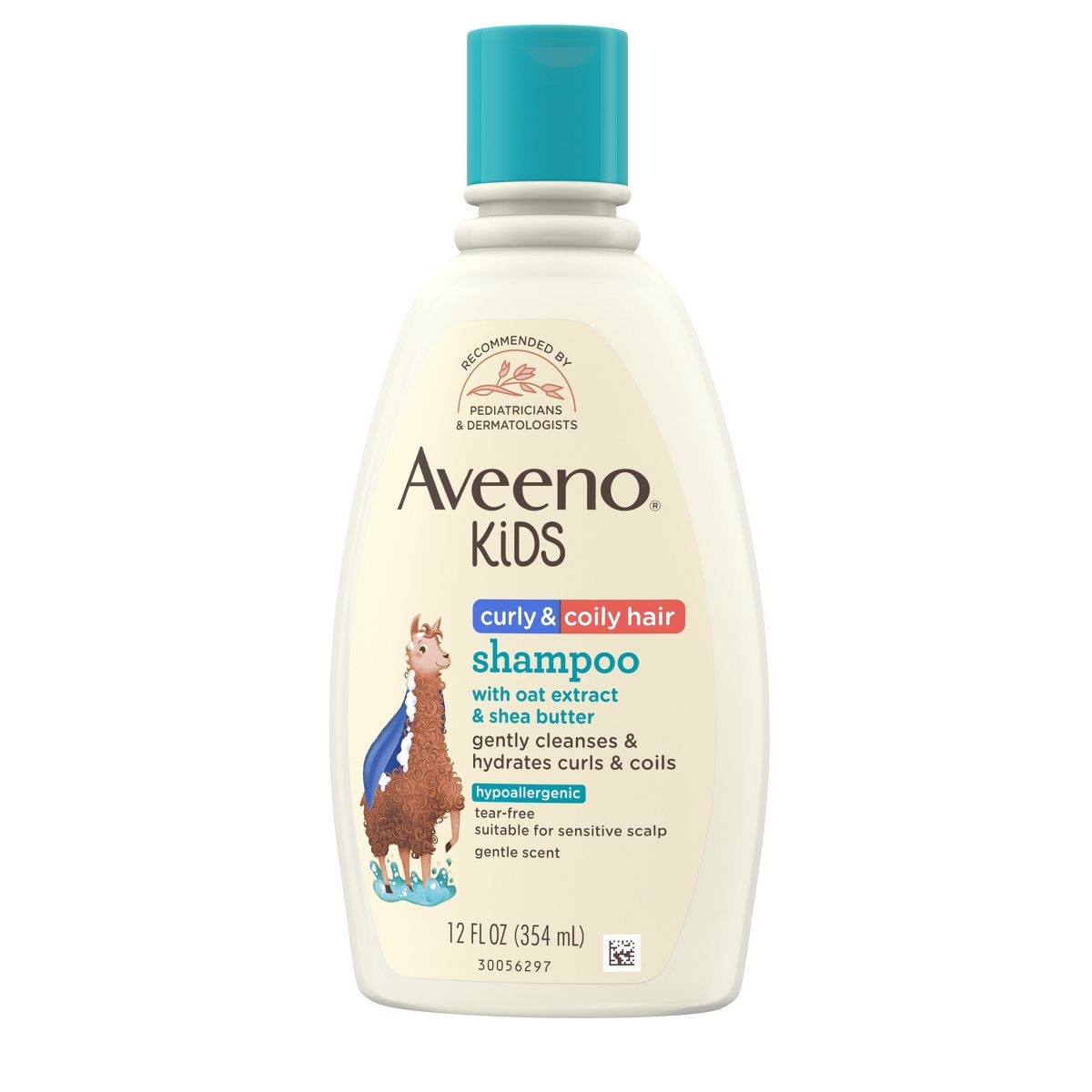 Aveeno Kids' Curly Hair Hydrating Shampoo, Oat Extract & Shea Butter - Gentle Scent - 12 fl oz